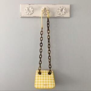 H.O.W. House Of Want We Are Original Shoulder Flap Bag in Yellow Gingham NEW